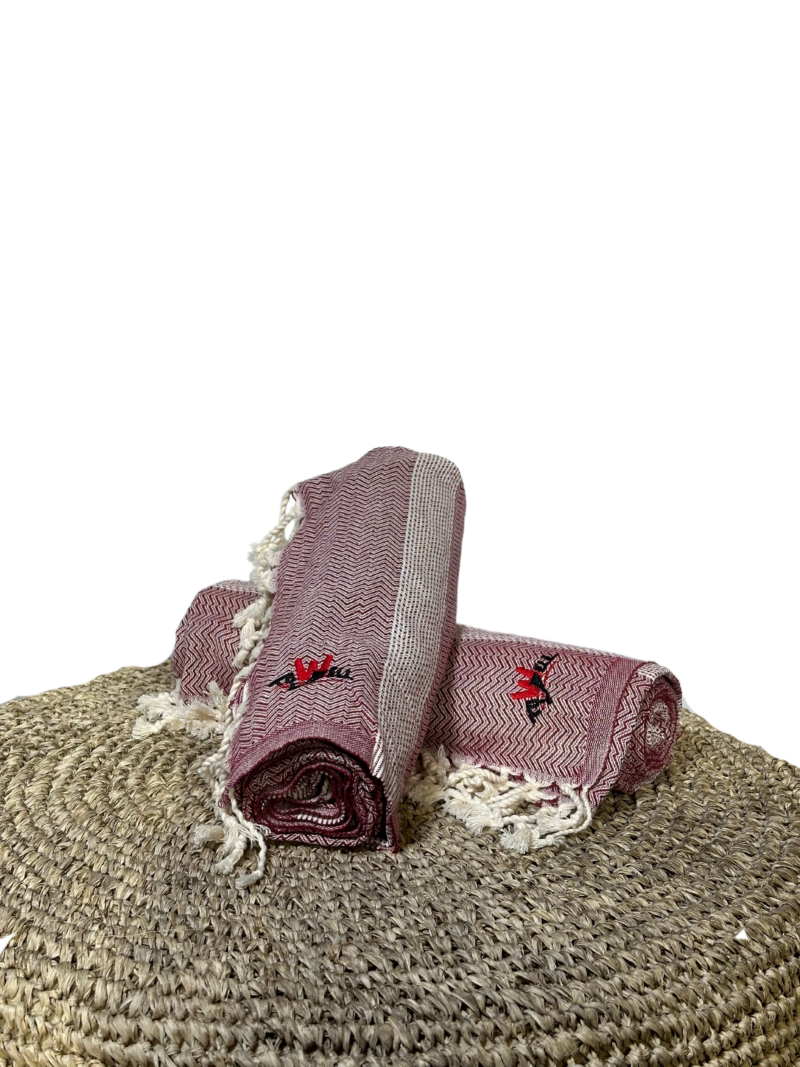 Hammam towel wave red 180x95cm
