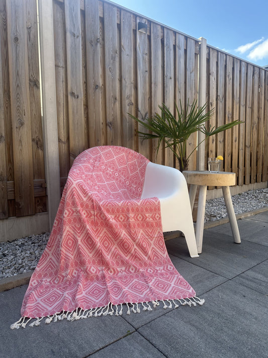 Hammam square pink 185x85cm