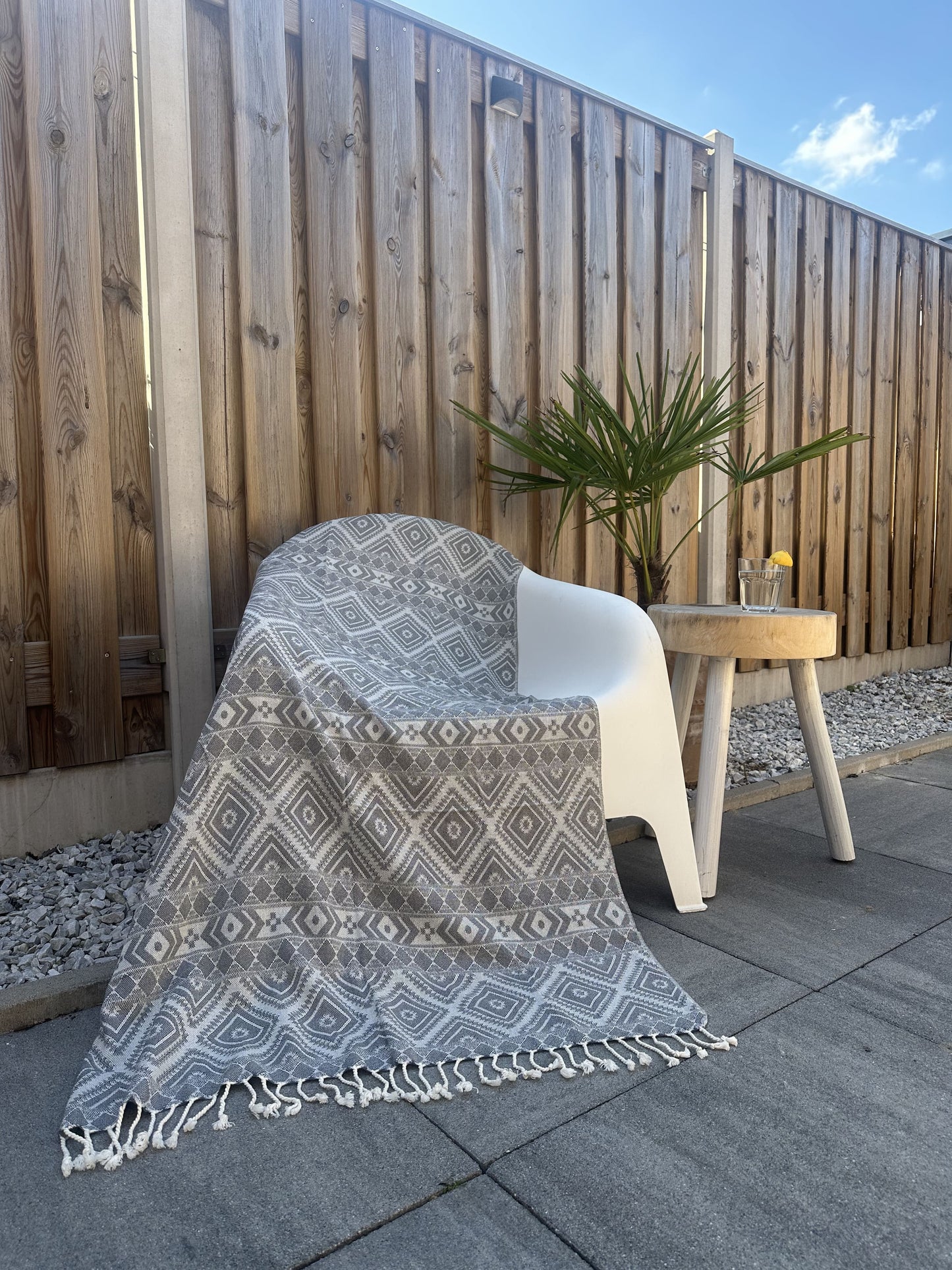 Hammam square towel grey 185x85cm
