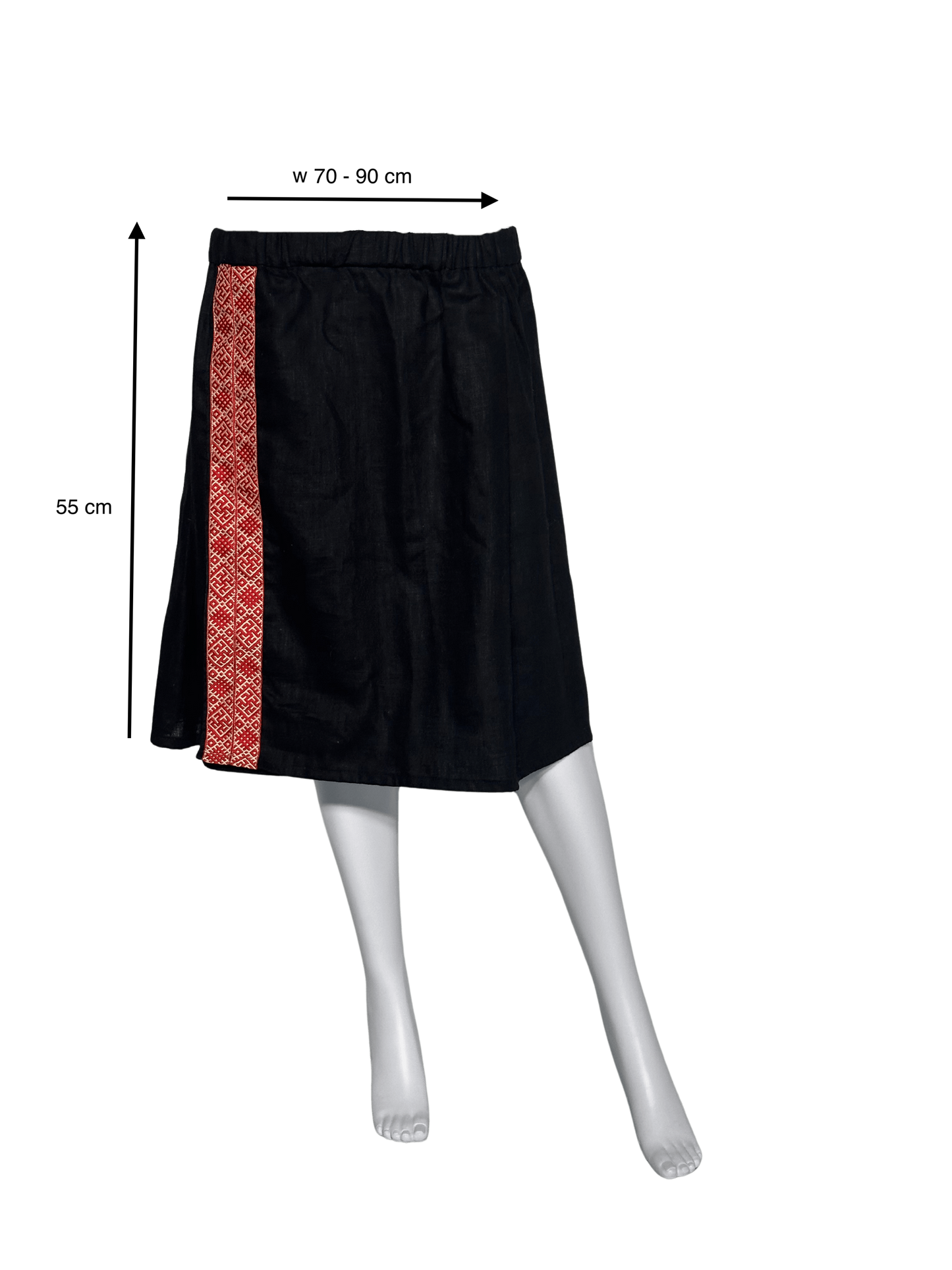 Custom-Made Exclusive 100% Linen Sauna skirt – Black & Red Edition
