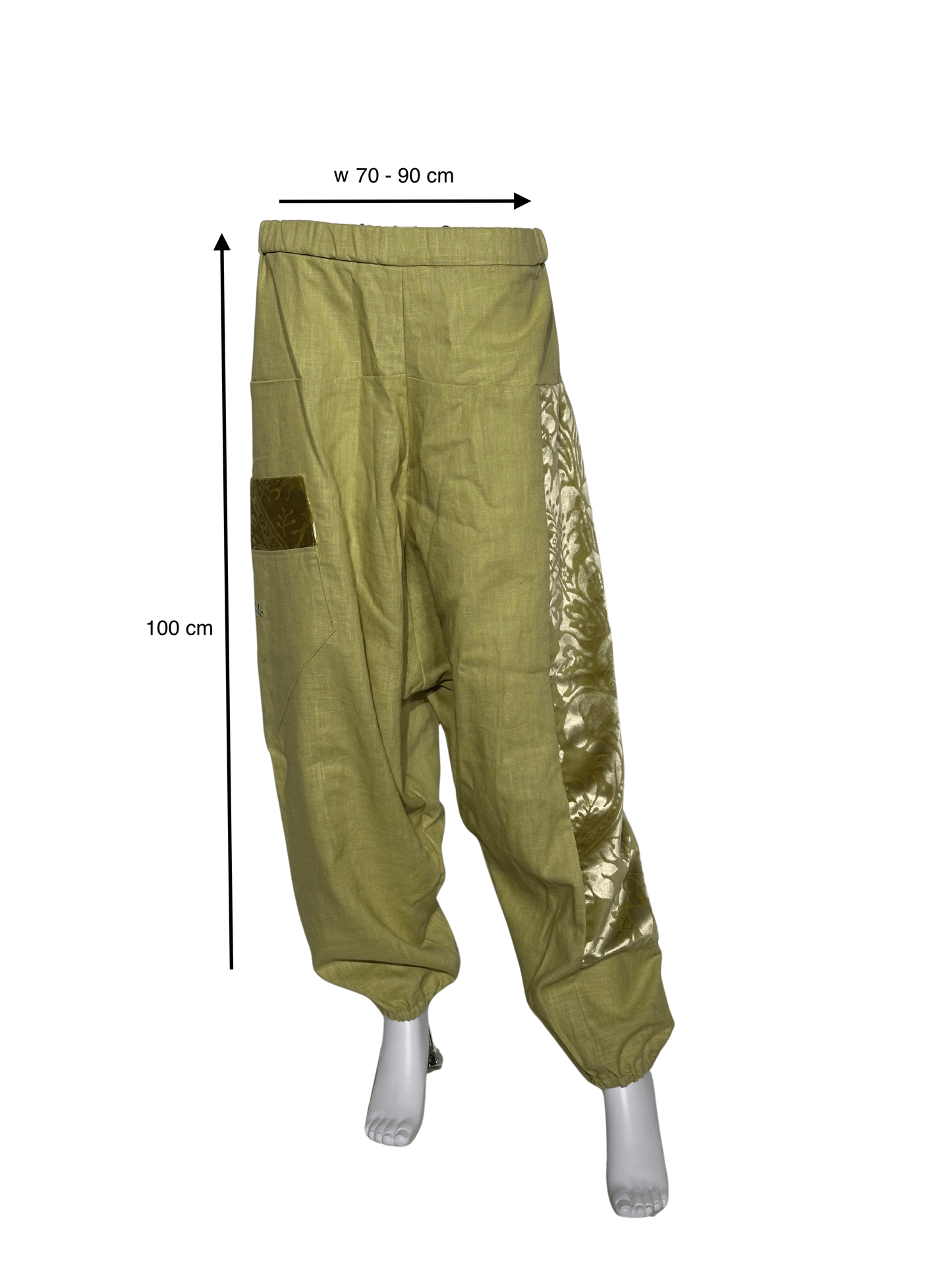 Custom-Made Exclusive 100% Linen Sauna Pants – Olive Gold Edition