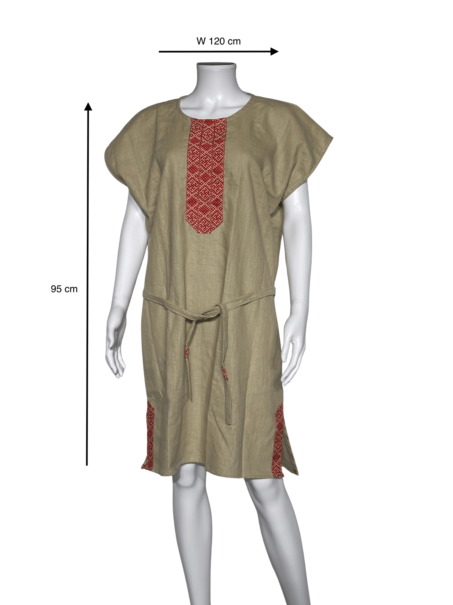 Custom-Made Exclusive 100% Linen Sauna Banja Dress – Khaki Edition