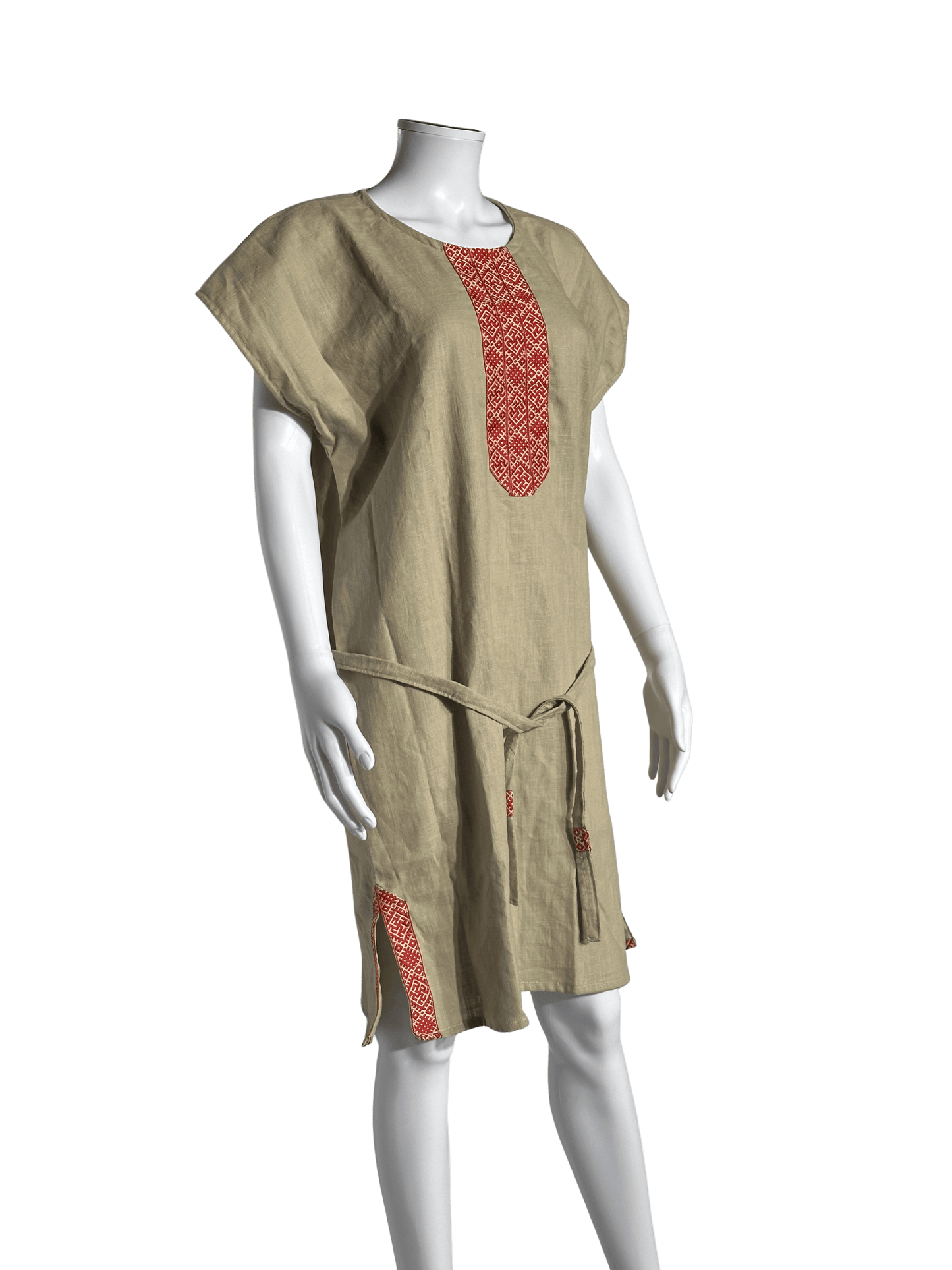 Custom-Made Exclusive 100% Linen Sauna Banja Dress – Khaki Edition