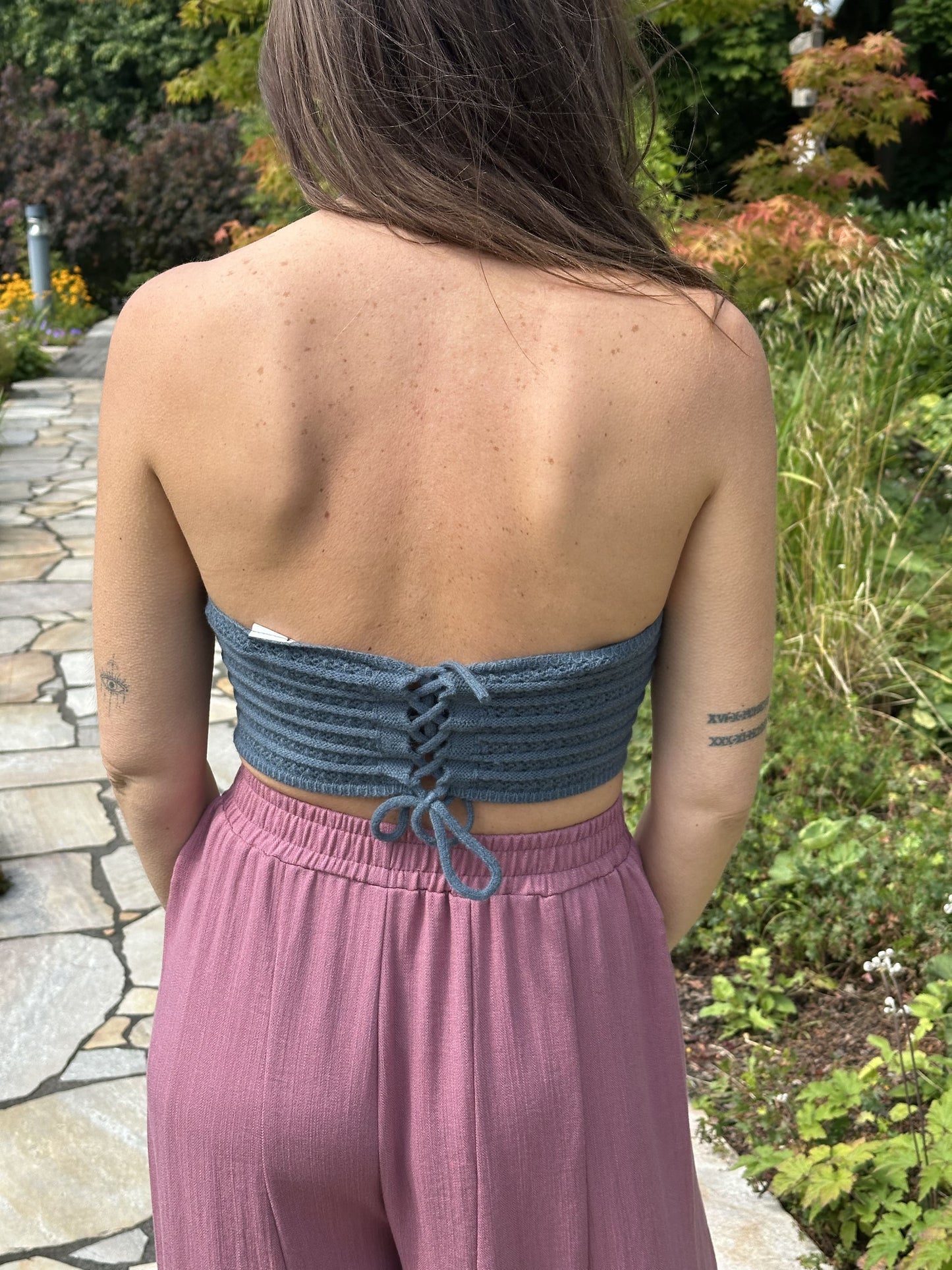 Mystic Blue Knit Crop Top