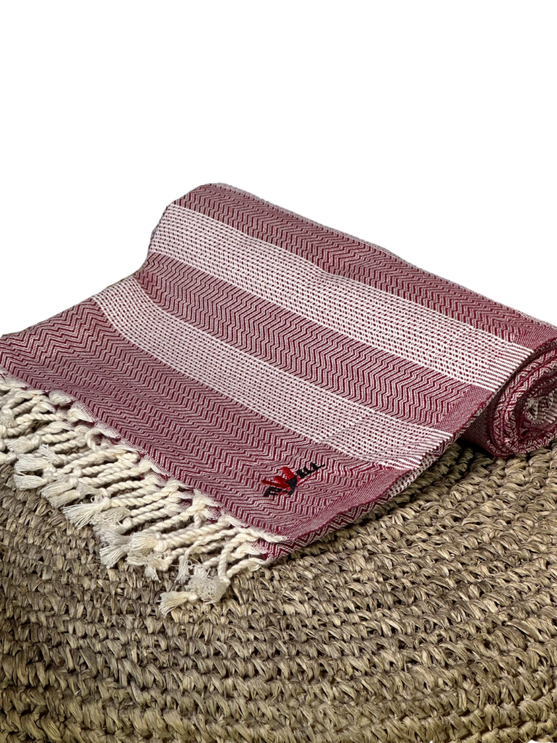 Hammam towel wave red 180x95cm