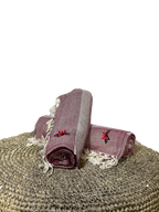 Hammam towel wave red 180x95cm