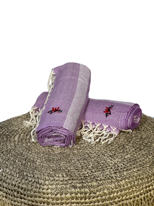 Hammam towel wave purple 180x95cm