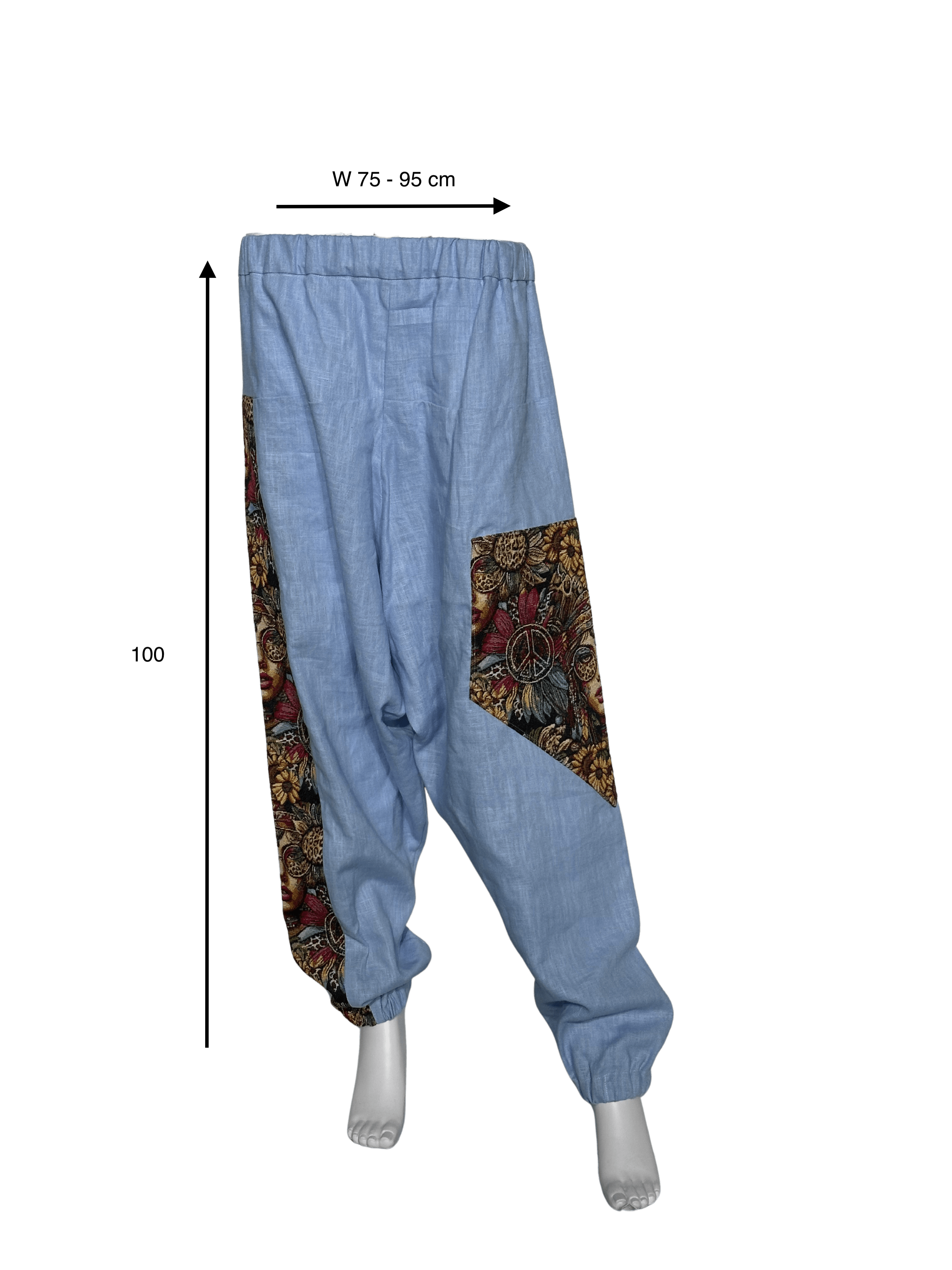 Custom-Made Exclusive 100% Linen Sauna Pants – Blue Edition