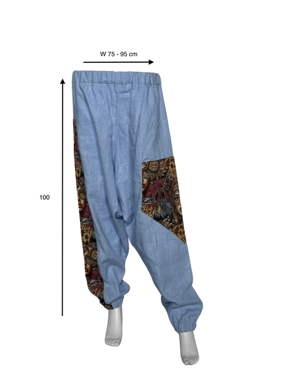 Custom-Made Exclusive 100% Linen Sauna Pants – Blue Edition