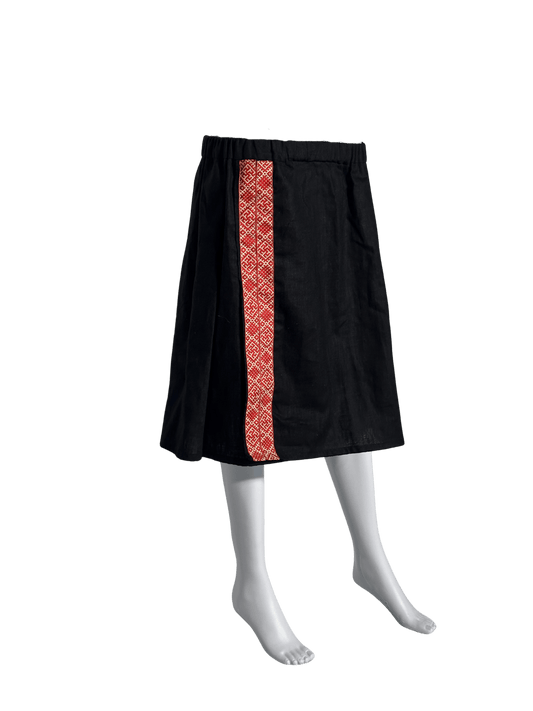 Custom-Made Exclusive 100% Linen Sauna skirt – Black & Red Edition