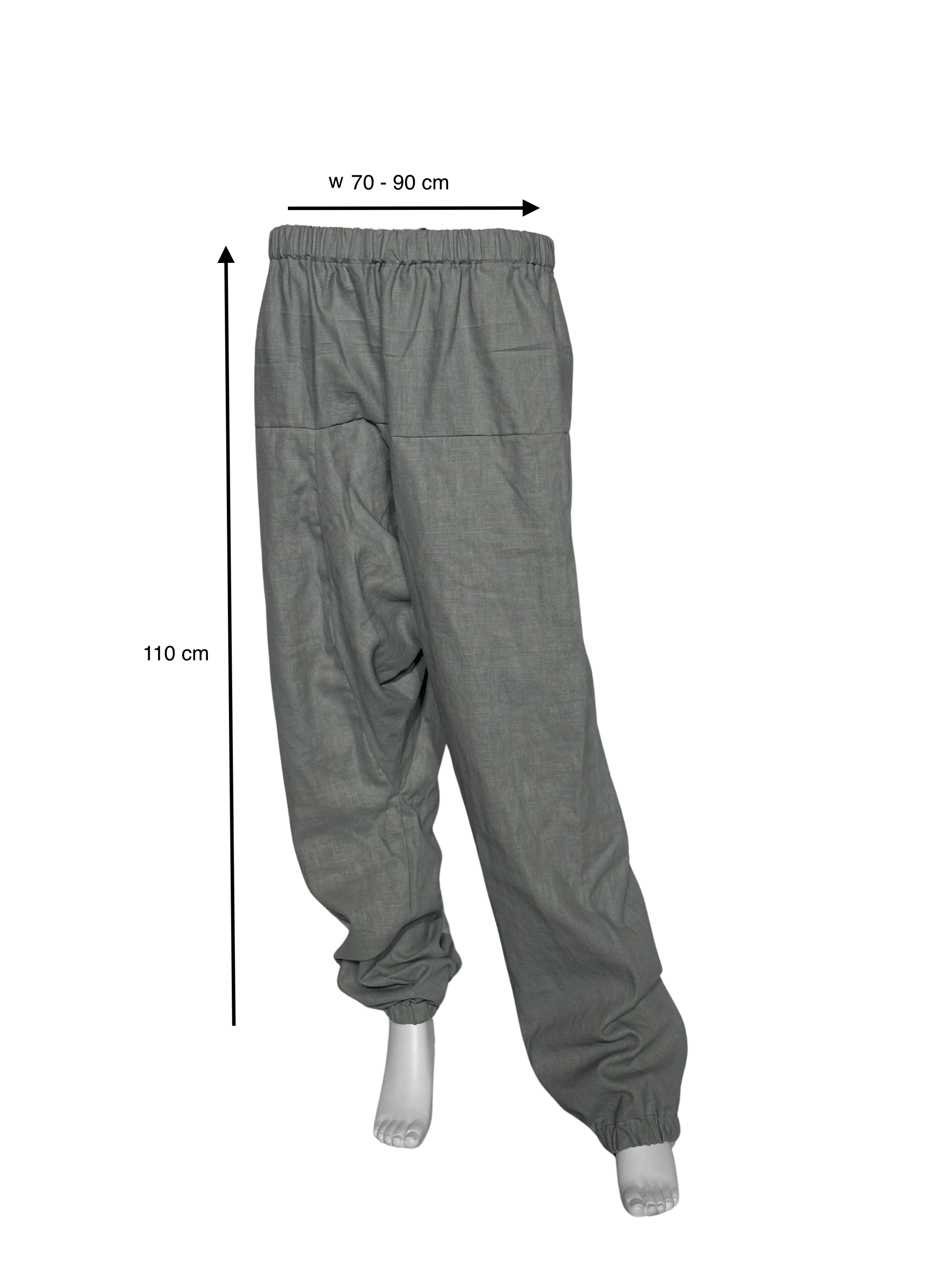 Custom-Made Exclusive 100% Linen Sauna Pants – Grey Edition