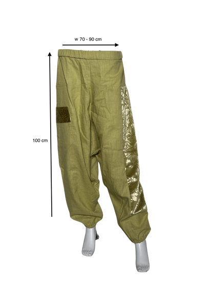 Custom-Made Exclusive 100% Linen Sauna Pants – Olive Gold Edition