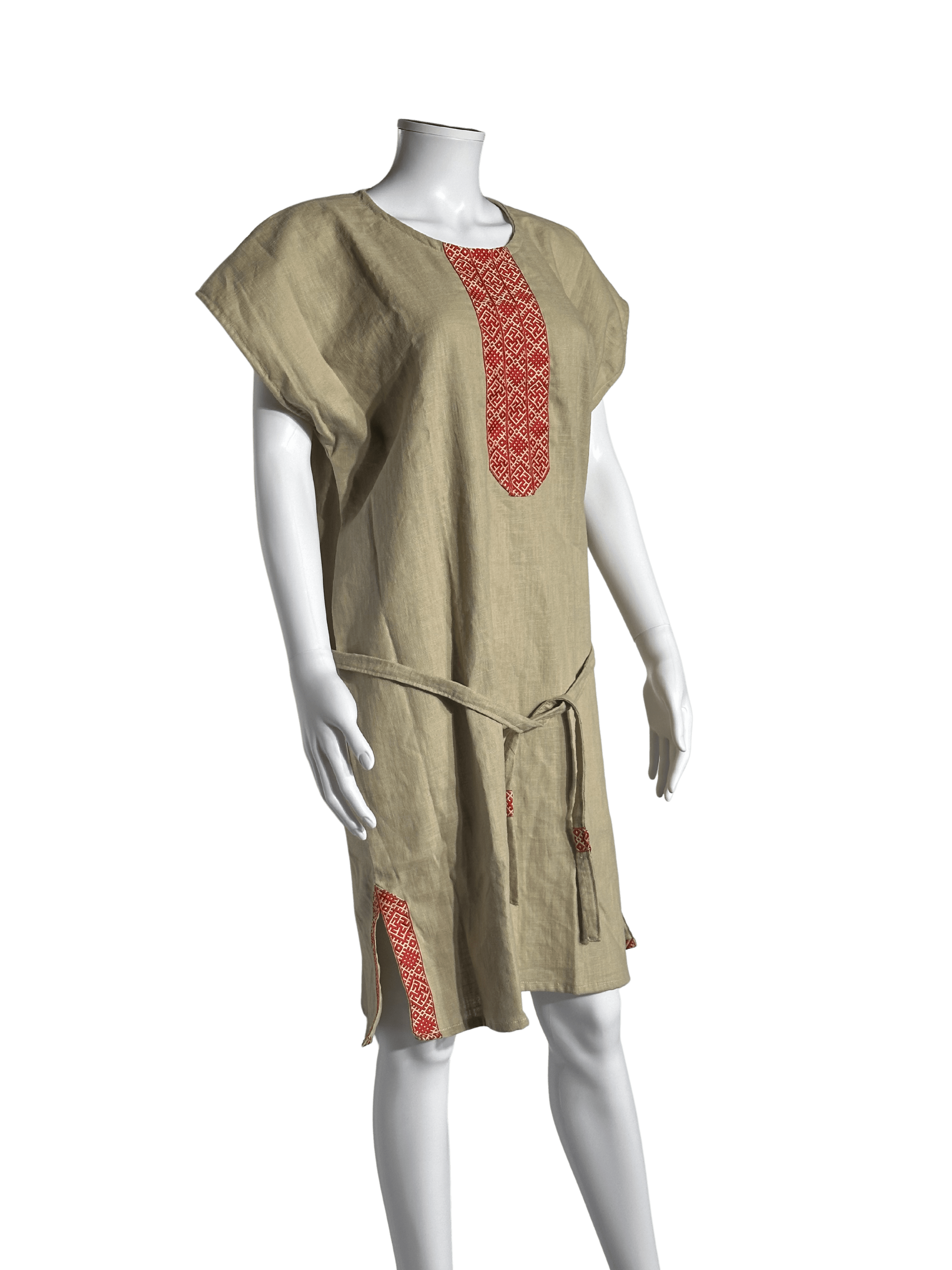 Custom-Made Exclusive 100% Linen Sauna Banja Dress – Khaki Edition