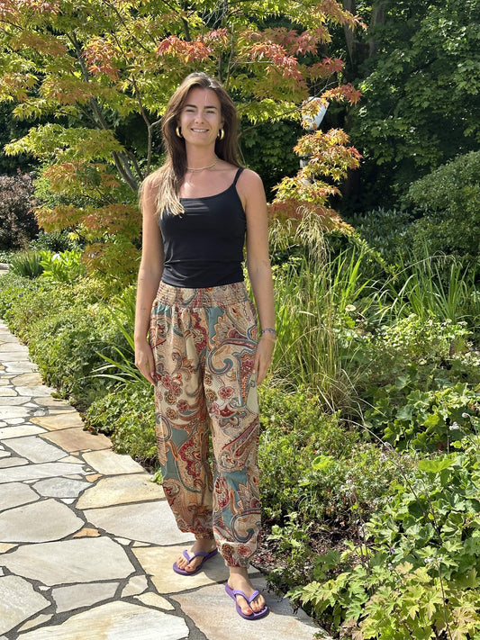 Vintage Floral Paisley Harem Pants