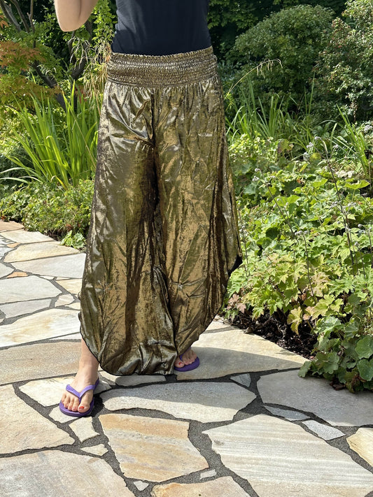 Golden Shimmer Harem Pants