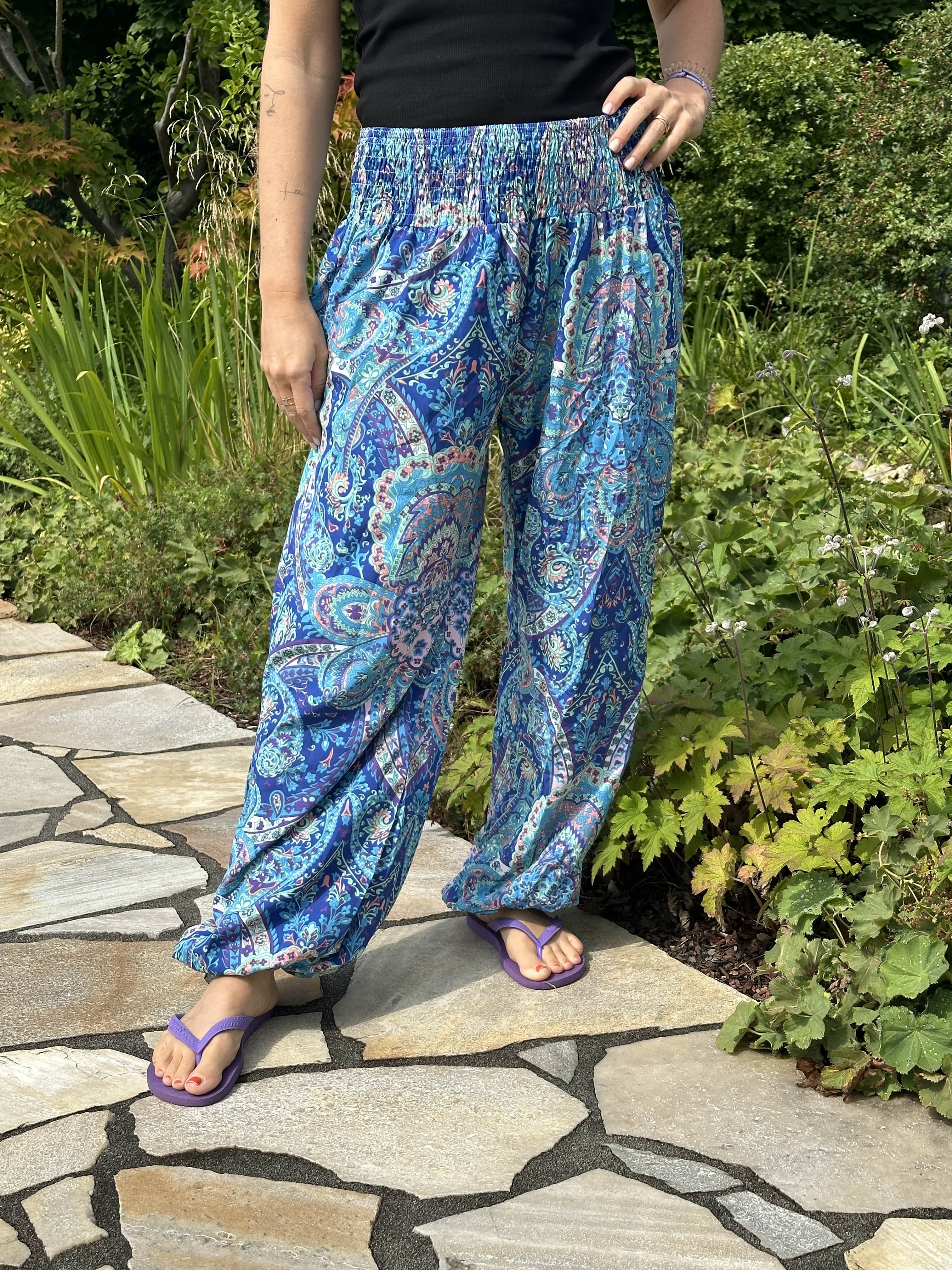 Blue Paisley Boho Trousers