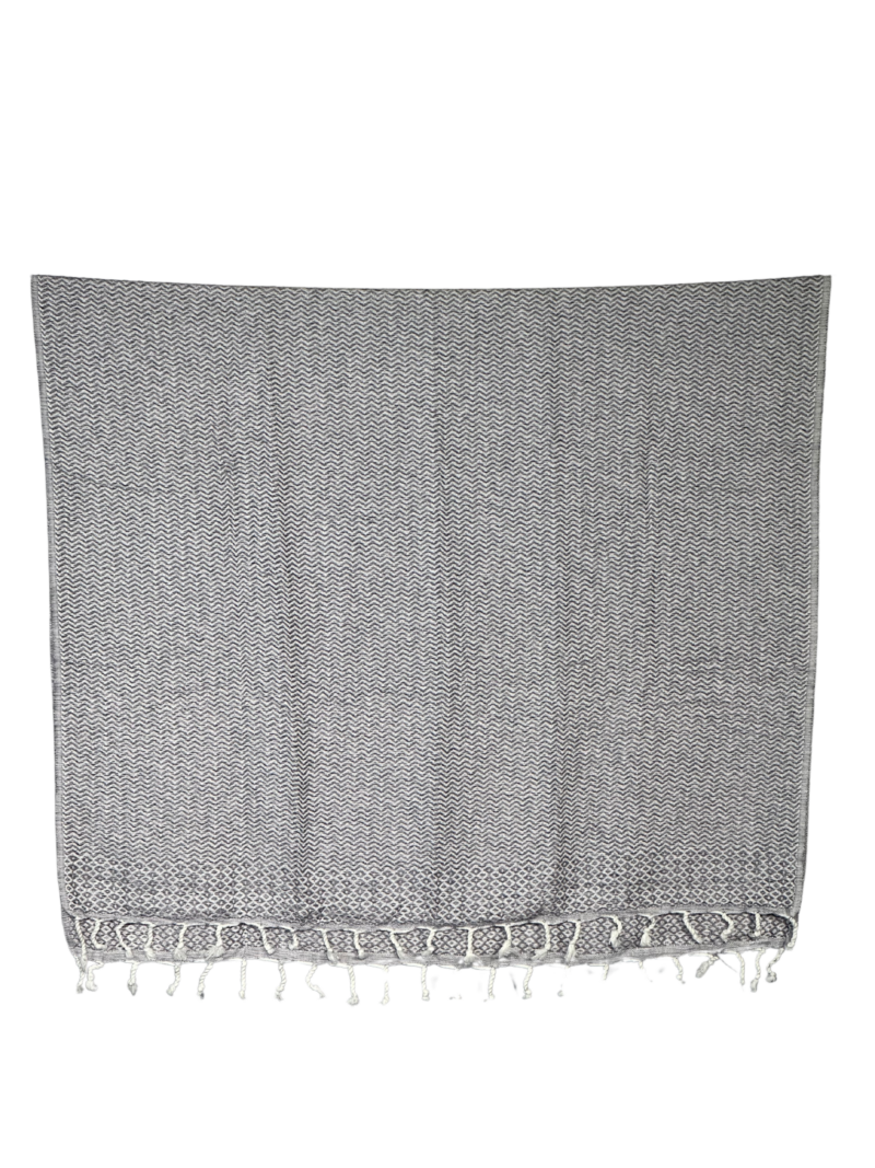 Haman towel tribal wave white/grey